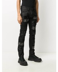 schwarze enge Jeans mit Flicken von Philipp Plein