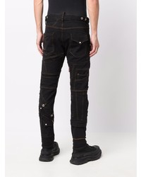 schwarze enge Jeans mit Flicken von DSQUARED2