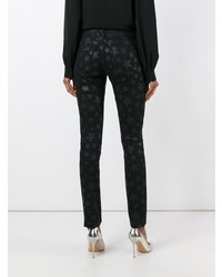 schwarze enge Jeans mit Sternenmuster von Saint Laurent