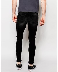 schwarze enge Jeans von Asos