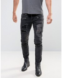 schwarze enge Jeans von Asos