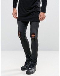 schwarze enge Jeans von Asos