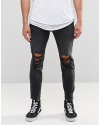 schwarze enge Jeans von Asos