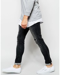 schwarze enge Jeans von Asos