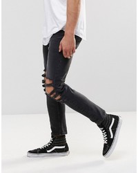 schwarze enge Jeans von Asos