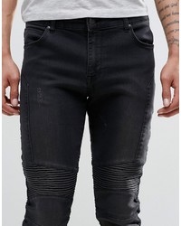 schwarze enge Jeans von Asos