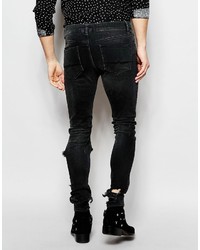 schwarze enge Jeans von Asos