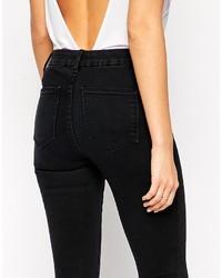 schwarze enge Jeans von Asos