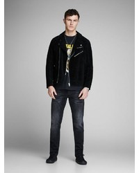 schwarze enge Jeans von Jack & Jones