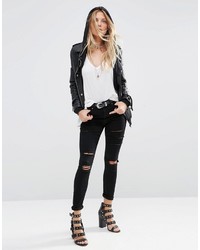 schwarze enge Jeans von Asos