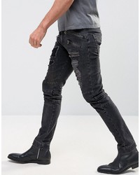 schwarze enge Jeans von Asos