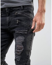 schwarze enge Jeans von Asos