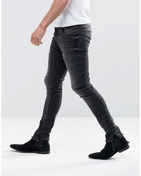 schwarze enge Jeans von Asos