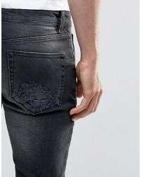 schwarze enge Jeans von Asos