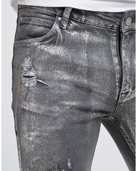 schwarze enge Jeans von Asos