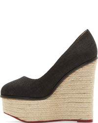 schwarze Espadrilles von Charlotte Olympia