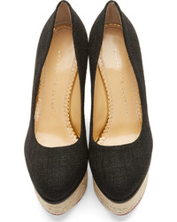 schwarze Espadrilles von Charlotte Olympia