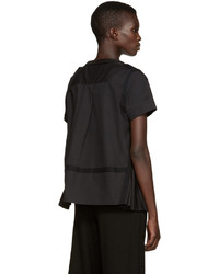 schwarze Bluse mit Falten von Sacai