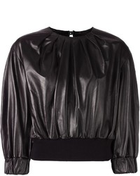 schwarze Bluse mit Falten von Drome