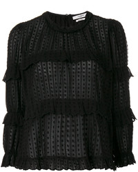 schwarze Bluse mit Falten von Etoile Isabel Marant