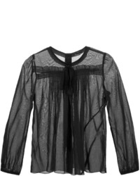 schwarze Bluse mit Falten von Marc Jacobs