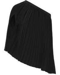 schwarze Bluse mit Falten von MM6 MAISON MARGIELA