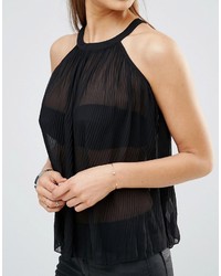 schwarze Bluse mit Falten von AX Paris