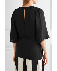 schwarze Bluse mit Falten von Ann Demeulemeester