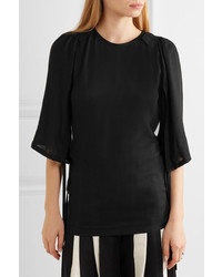 schwarze Bluse mit Falten von Ann Demeulemeester