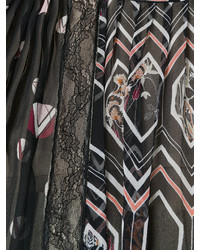 schwarze Seide Bluse mit Falten von Giambattista Valli