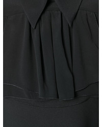 schwarze Seide Bluse mit Falten von No.21