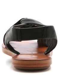 schwarze flache Sandalen aus Leder von Derek Lam