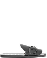 schwarze flache Sandalen aus Leder von Acne Studios