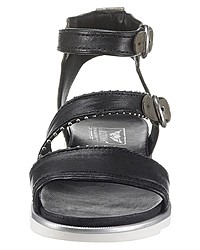 schwarze flache Sandalen aus Leder von Arizona