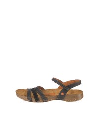 schwarze flache Sandalen aus Leder von Art