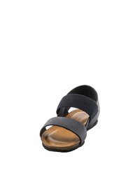 schwarze flache Sandalen aus Leder von BearPaw