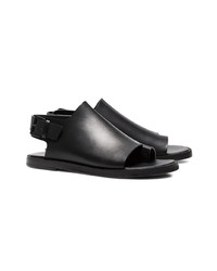 schwarze flache Sandalen aus Leder von Ann Demeulemeester