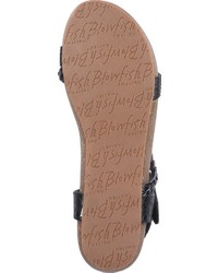 schwarze flache Sandalen aus Leder von Blowfish