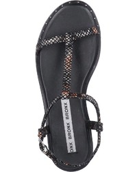 schwarze flache Sandalen aus Leder von Bronx