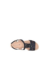 schwarze flache Sandalen aus Leder von Caprice