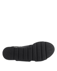schwarze flache Sandalen aus Leder von Corkies