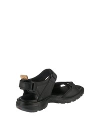 schwarze flache Sandalen aus Leder von Ecco