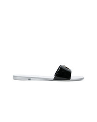 schwarze flache Sandalen aus Leder von Giuseppe Zanotti Design