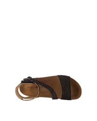 schwarze flache Sandalen aus Leder von Haflinger