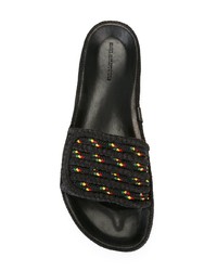 schwarze flache Sandalen aus Leder von Isabel Marant Etoile