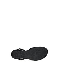schwarze flache Sandalen aus Leder von Jana