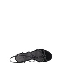 schwarze flache Sandalen aus Leder von Jane Klain