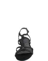 schwarze flache Sandalen aus Leder von Jane Klain