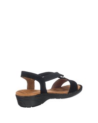 schwarze flache Sandalen aus Leder von Jenny