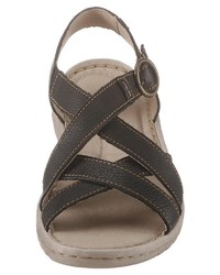 schwarze flache Sandalen aus Leder von Josef Seibel